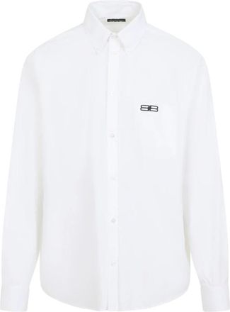 Balenciaga Formal Shirts, male, White, Size: L Large Fit Shirt