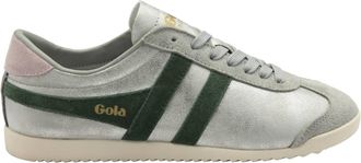 Gola Womens Bullet Blaze Sneakers In Silver/evergreen/chalk Pink