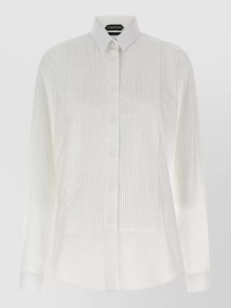 Tom Ford pleated front shirt point collar cuffs
