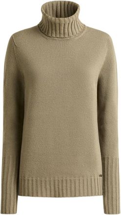 Kiton Kasjmier Polo Hals Trui - Dames - Cashmere truien - Groen - M - Kasjmier - Truien & Vesten