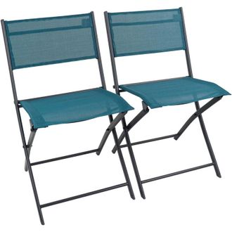 VCM Set di 2 sedie da giardino Sedia pieghevole del balcone Dimensioni ca. a. 79 x l. 45 x p. 46 cm Sedia da campeggio Mobili da giardino - Sumila (Blu)