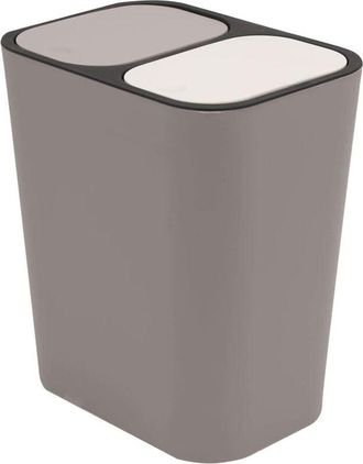 OEM Poubelle Tri S&eacute;lectif - 2 Compartiments - Rectangulaire - Couvercles Herm&eacute;tiques - 20 L