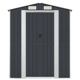 Berkfield Home Garden Shed Anthracite 192x108x223 cm Galvanised Steel in Dark Grey | Size: 192 x 108 x 223 cm
