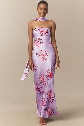 BHLDN Nesta Strapless Scarf Satin Slip Dress