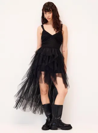 Twik Womens Asymmetrical high-low hem organza dress