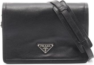 Prada Pre-owned Cross Body Bags, female, Black, Size: ONE SIZE Pre-owned Cross Body Bag