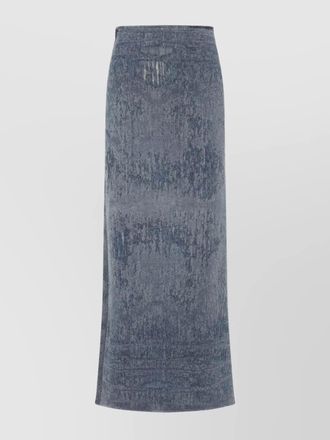 Diesel fitted mid-waist flared hem maxi skirt