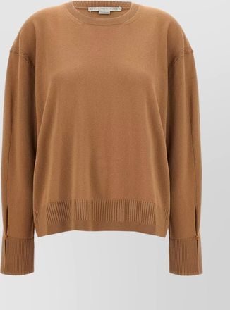 Stella McCartney ribbed crew neck knitwear with button detail