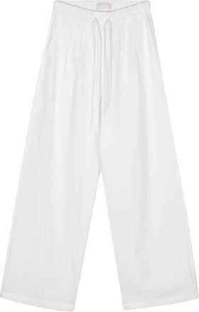 Amomento pleat-detail straight-leg trousers - women - Cotton/Polyester/Nylon - 0 - White