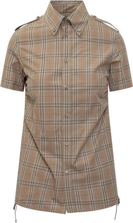 Burberry Casual Button-Down Overhemden met Insignia - Dames - Overhemden - Beige - 3XS - Overhemden