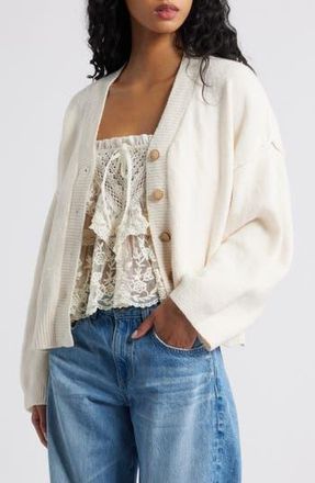 Free People Cool of the Night Cardigan in Ivory at Nordstrom Rack, Size Large
