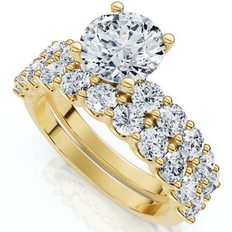 Pompeii3 2 1/2Ct Celeste Diamond Engagement Ring Set 10K Gold Lab Grown