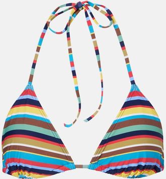 Staud Top bikini Lido a righe con scollo allamericana