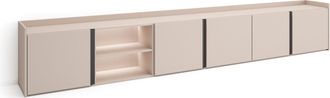 Skraut Home Skraut Home - Mueble Tv, Televisi&oacute;n, Muebles De Sal&oacute;n, Almacenaje, 309x35x50cm, Para Tv Hasta 80, Led, Estilo Moderno, Beige