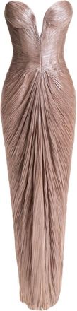 Maria Lucia Hohan Alessandra strapless maxi-jurk - Beige