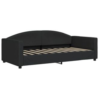 vidaXL Sof&aacute; Cama Sin Colch&oacute;n Tela Negro 90x190 Cm Vidaxl