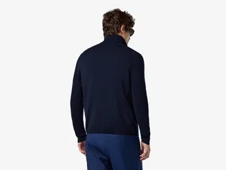 Sease Waffle Knit Half-Zip Sweater - Navy