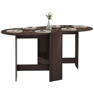 HOMCOM Oval Kitchen Table for Dining Room - Small Space - Brown | TJ Hughes