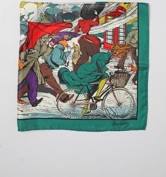 Burberry Foulard Burberry in seta con stampa Raining Cats and Dogs