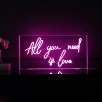 Jonathan Y Designs All Contemporary Glam Acrylic Box USB Operated LED Neon Light in Pink at Nordstrom