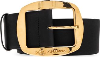 Dolce & Gabbana Leren riem - Dames - Riemen - Zwart - 65 CM - Leer - Accessoires