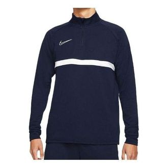 Nike Mens Nike DRI-FIT ACADEMY Logo Printing Long Sleeves Dark Blue T-Shirt CW6111-451