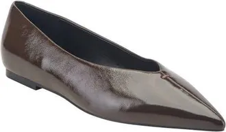 Marc Fisher Casee Pointed Toe Flat in Dark Brown at Nordstrom, Size 9.5