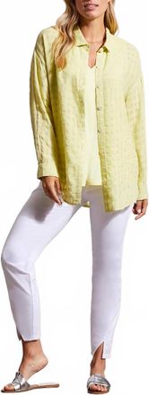 Tribal Jacquard Blouse In Wild Lime