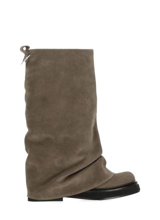 The Attico Brown Combat Robin Draped Suede Boots