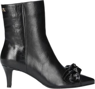 Babouche Lifestyle leren enkellaarzen met strikje zwart