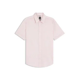 BOSS Floral-print slim-fit shirt in stretch linen