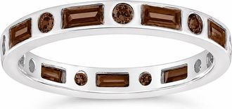 Sterling Forever Sterling Silver Chocolate CZ Ethel Ring