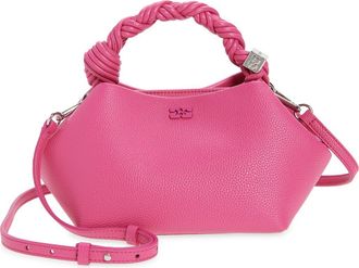 Ganni Small Bou Grained Faux Leather Top Handle Bag in Cabaret at Nordstrom