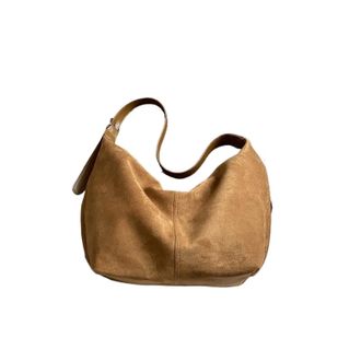 Generic Women PU Suede Shoulder Bag 2025 Winter Retro Soft Hobo Luxury Trend Handbags And Purses(Brown)