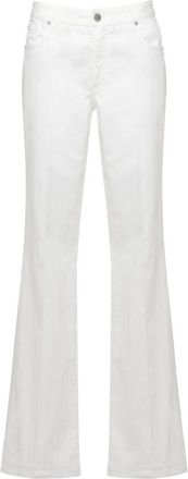 Etro Uitlopende stretch denim jeans van katoen - Dames - Wijde Broeken - Wit - W27 - Katoen - Broeken