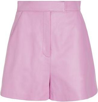 8 by YOOX LEATHER HIGH-WAIST BERMUDA SHORTS