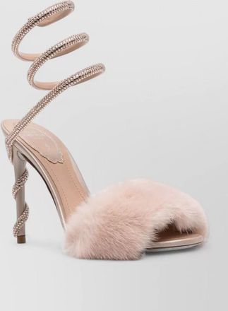 Rene Caovilla silk satin crystal appliqu&eacute; pumps