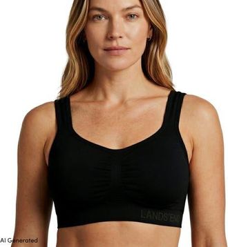 Lands End Bralette Soft Fit Seamless in Black at Nordstrom, Size Medium