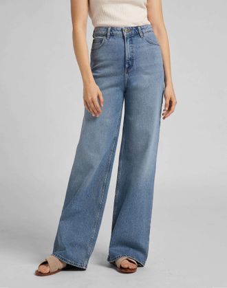 Lee Bootcut-Jeans LEE Lee Flared Jeans Stella A Line, Damen, Gr. 25, L&auml;nge 31, blau (hellblau), Obermaterial: 99% Baumwolle CO. 1% Elasthan EL., Jeans Boo