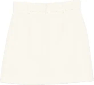 Alessandro Enriquez Beaded A-Line Wool Skirt - White