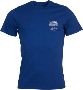Barbour Steve Mc Queen Signature T-shirt - Heren - T-shirts - Blauw - L - Katoen - Tops