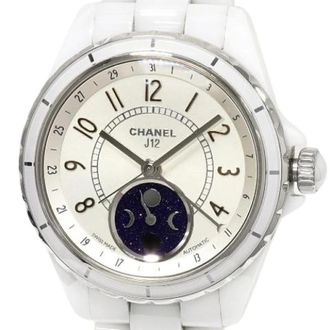 Chanel Pre-owned Zilverkleurige Wijzerplaat J12 Horloge - Heren - Pre-owned - Wit - Maat: ONE Size