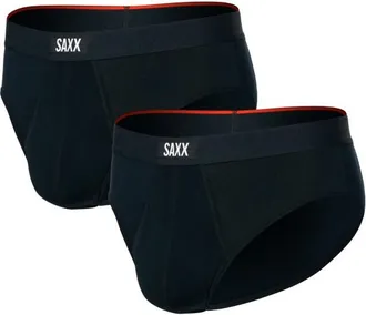 Saxx Vibe Xtra Soft Comfort Brief Fly 2-Pack Alltagsunterw&auml;sche f&uuml;r Herren | schwarz