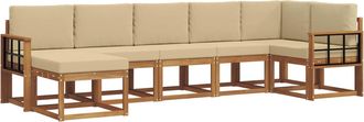vidaXL Conjunto De Sof&aacute;s De Exterior 7 Uds. Natural Y Beige Vidaxl