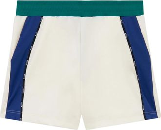 GCDS Color-Block Track Shorts - Dames - Bermuda - Wit - 2XS - Polyester - Korte Broeken