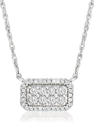 RS Pure by Ross-Simons Diamond Cluster Necklace in Sterling Silver