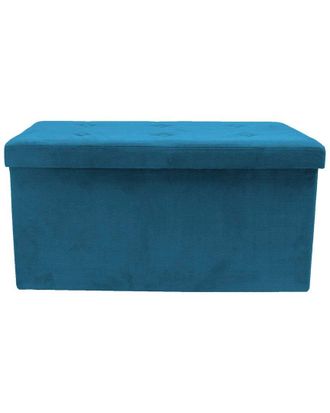 Sorbus Foldable Teal Small Suede Storage Bench
