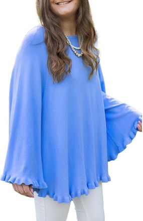 Saachi Talia Ruffle Hem Poncho in Blue at Nordstrom Rack
