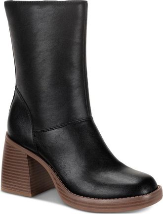 Sun + Stone Womens Sun + Stone Aleenn Boots Black Square Toe Mid-Calf LION349