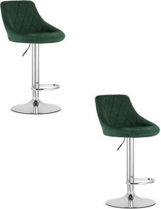 OEM Taburete Kast - Terciopelo Verde / Base Cromada X 2